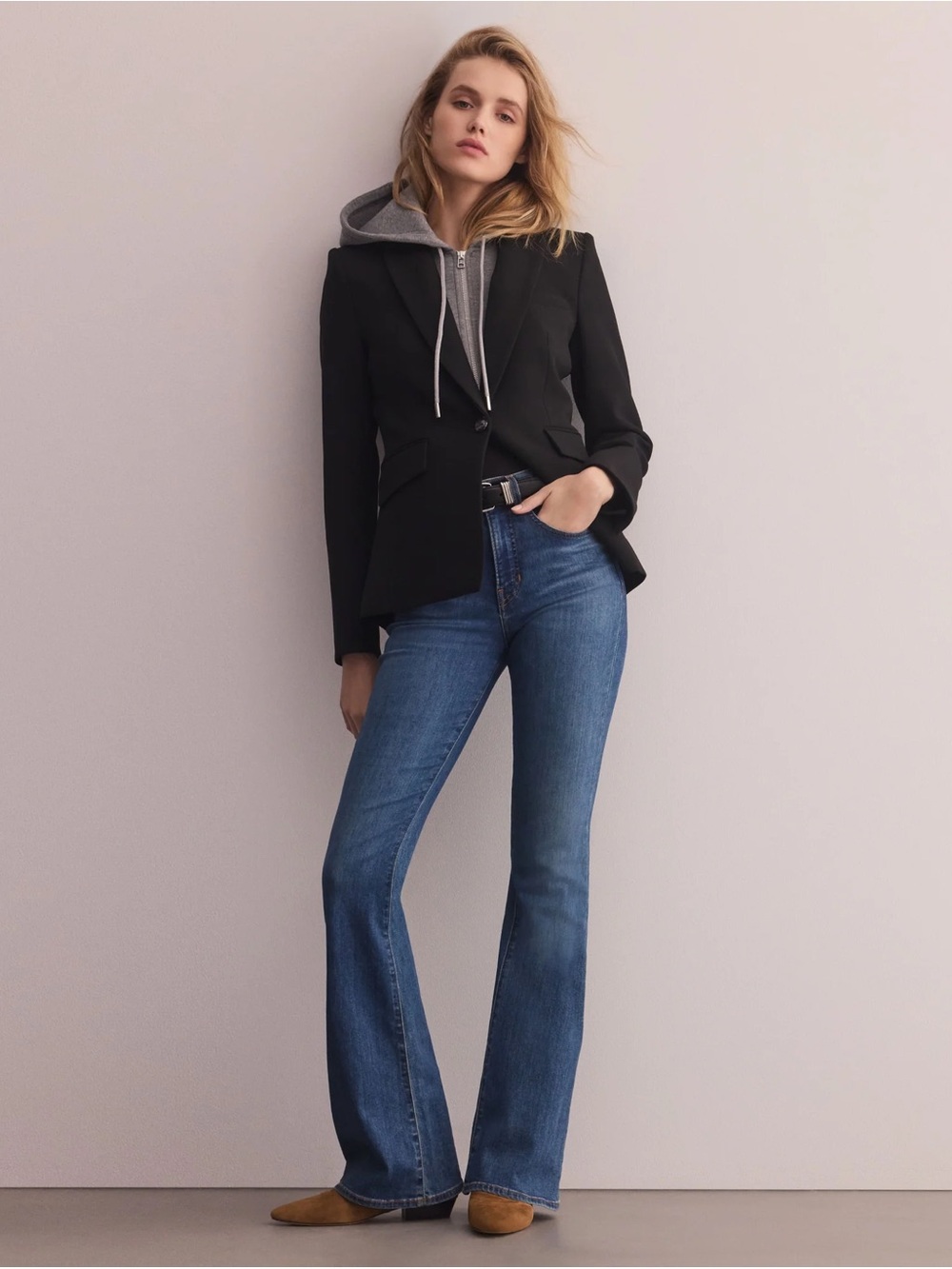 Veronica Beard Beverly Skinny Flare High-Rise Jeans Size 27 Dark Wash